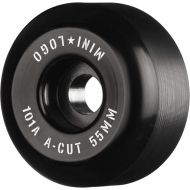 Mini Logo 55mm A-Cut Black Skateboard Wheels - 101a with Viper Strike 8mm Precision ABEC 7 Skateboard Bearings - Bundle of 2 Items