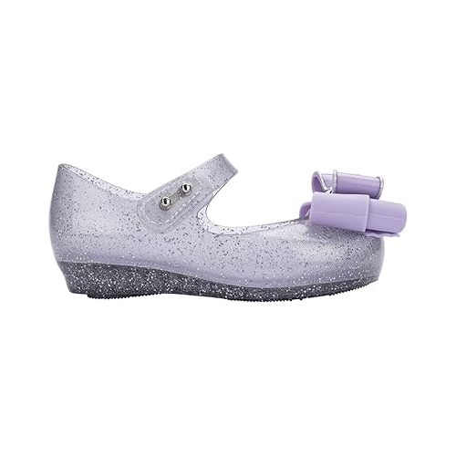  Mini Melissa Ultragirl Sweet IX Mary Jane Flats for Babies & Toddlers - Comfortable & Cute Peep Toe Jelly Flat Shoes with Clear Sparkly Upper