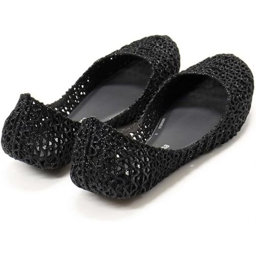  mini melissa Campana Papel Flats for Kids - Comfortable & Cute Closed-Toe Jelly Flat Shoes with Interwoven Cut-Out Design for Girls