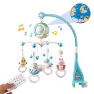 Mini Tudou Baby Musical Mobile Crib with Music and Lights, Timing Function, Projection, Take-Along Rattle and Music Box for Babies Boy Girl Toddler Sleep