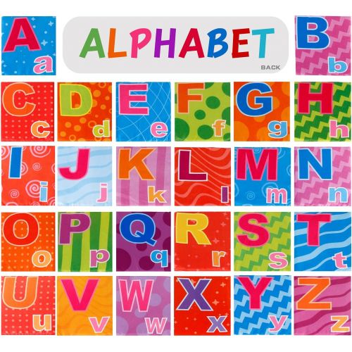  [아마존베스트]Mini Tudou 26 PCS Baby Soft Alphabet Cards, ABC Learning Flash Cards with Storage Bag, Washable Soft Letter Early Educational Toy for Babies Infants Toddlers Boys and Girls 0 1 2 3