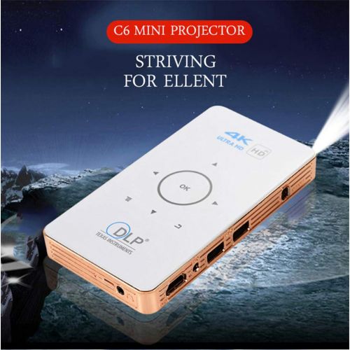 YL-Light Video Projectors Mini Projector Android 5.1 C6 Digital Home Theater Projector Smart Micro Projector 2GB+16GB DLP LED Projector,Video Projector with 120 Inch Support