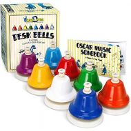 [아마존베스트]MiniArtis Desk Bells Set for Kids | 8 Notes Diatonic Colorful Metal Hand Bells | Hit on Top Feature | Musical Songbook & Carry Case Included | Great Holiday Birthday Gift for Child