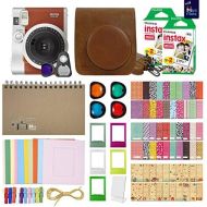 Fujifilm Instax Mini 90 Neo Classic Instant Film Camera (Brown) with 40 Instant Film + MiniMate Accessory Bundle. PU Leather Case, Frames, Retro Photo Album, Selfie Lens, Colored F