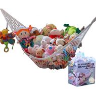 MiniOwls Toy Hammock Stuffed Toys Organizer - Ideal Nursery Decor for Kids. Helps to de-clutter spaces. Great Baby Shower Gift. Strong and Durable Storage (White, X-Large)