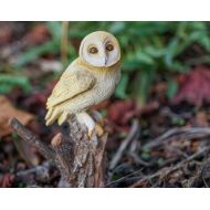 MiniaturExpressions Barn Owl on Tree Trunk - Miniature Fairy Garden Supply
