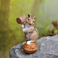 MiniaturExpressions Chipmunk With Mallet - Miniature Fairy Garden Supply