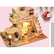 Miniature Dollhouse DIY Kit Doll House+Gift New Pink LOFT