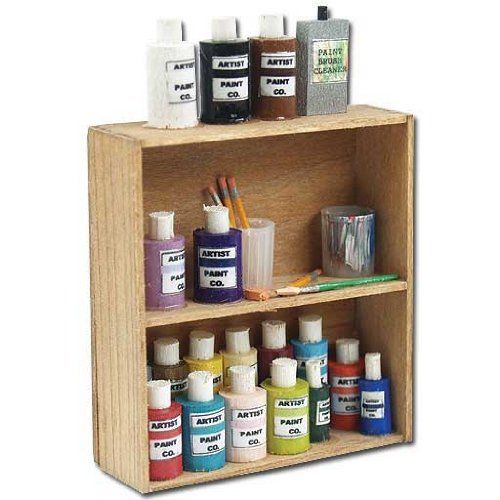  Dollhouse Miniature Art Supply Shelf by Miniature Displays By Ella