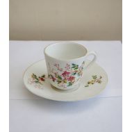 /MiniatureImaginarium Vintage, I S Imoge, Small Tea Cup And Saucer, Pink, Blossom, Design And Gold Rim, Collectible, Home Decor, Dining, Kitchen, Gift, Mother