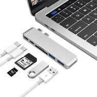 Minidi USB C Hub, Titancraft USB-C 3.1 Adapter 5 in 1 Type C High with 3-Port 3.0 USB SD Card TF Card Reader Micro SDXC Port for MacBook Pro Thunderbolt Google Pixel and More 3.35 Inches