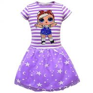 Minin Girls Surprise Mesh Double Pleated Skirt Princess Dress Cosplay Costumes Birthday Party Dress