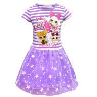 Minin Girls Surprise Mesh Double Pleated Skirt Princess Dress Cosplay Costumes Birthday Party Dress