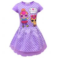 Minin Toddler Girls Surprise Mesh Double Pleated Skirt Princess Dress Cosplay Costumes Birthday Party Dress