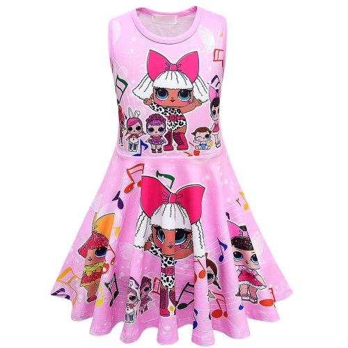  Minin Girls Surprise Princess Dress Cosplay Costumes Birthday Party Dress Pleated Skirt