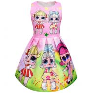 Minin Surprise Toddler Girls Princess Dress Cosplay Costumes Birthday Party Dress Vest Skirt