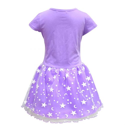  Minin Girls Surprise Mesh Double Pleated Skirt Princess Dress Cosplay Costumes Birthday Party Dress