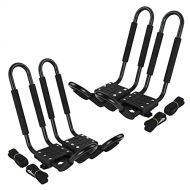 Ministry of Warehouse 2 Pairs Kayak Carrier Boat Ski Surf Snowboard Roof Mount Car Cross J-Bar Rack 150 lbs