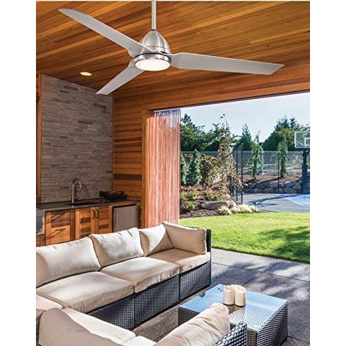  Minka-Aire F753L-BNW, Java LED 54 Indoor or Outdoor Ceiling Fan with LED Light, Brushed Nickel Finish