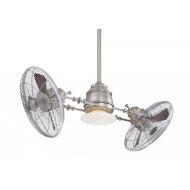 Minka Aire F802-BNCH, Vintage Gyro 42 Ceiling Fan, Brushed NickelChrome Finish with Light & Remote Control