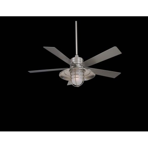  Minka-Aire F582-BNW Minka Aire One Light Outdoor Fan, Brushed Nickel Wet