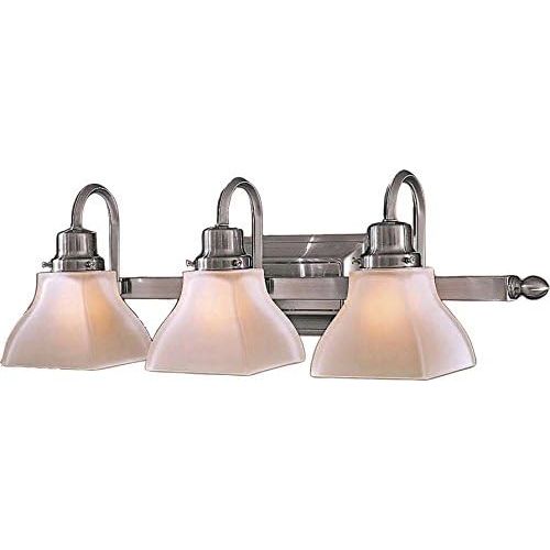  Minka Lavery Wall Light Fixtures 5584-84 Mission Ridge Reversible Glass Bath Vanity Lighting, 4 Light, 400 Watts, Nickel