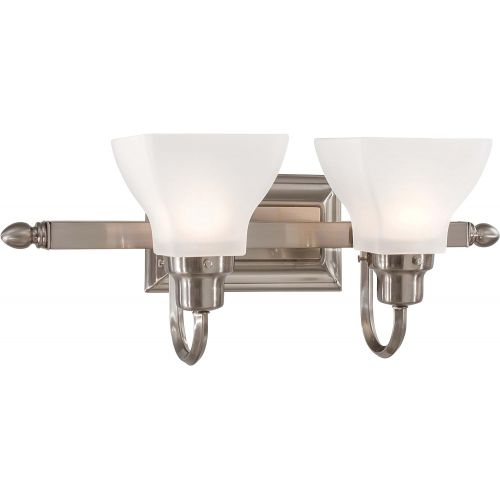  Minka Lavery Wall Light Fixtures 5584-84 Mission Ridge Reversible Glass Bath Vanity Lighting, 4 Light, 400 Watts, Nickel