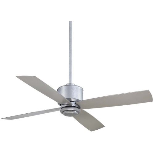  Minka-Aire Minka Aire F734-GL Strata - 52 Outdoor Ceiling Fan with Light Kit, Galvanized Finish with Silver Blade Finish with Etched Opal Glass