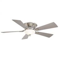 Minka-Aire Minka Aire F711-PN Delano - 52 Flush Mount Ceiling Fan, Polished Nickel Finish with Silver Blade Finish with White Frosted Glass