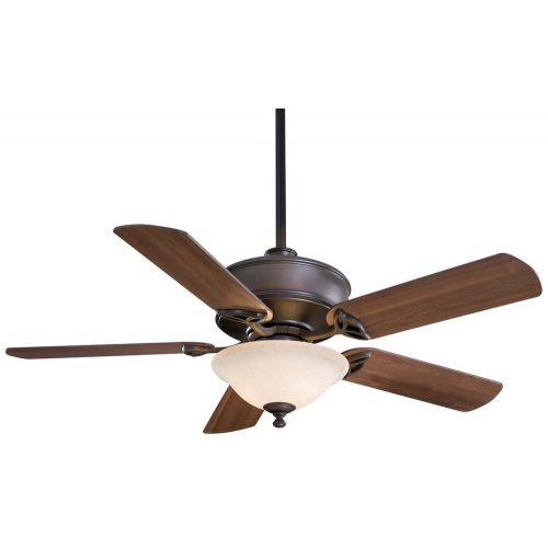  Minka-Aire Minka Aire F620-ORB Bolo - 52 Ceiling Fan with Light Kit, Oil Rubbed Bronze Finish with Medium Maple Blade Finish with Excavation Glass