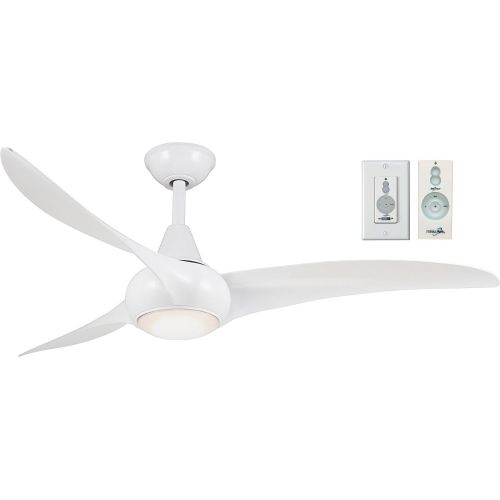  Minka-Aire F844-WH Light Wave 52 Ceiling Fan, White with Remote and Wall Control Bundle