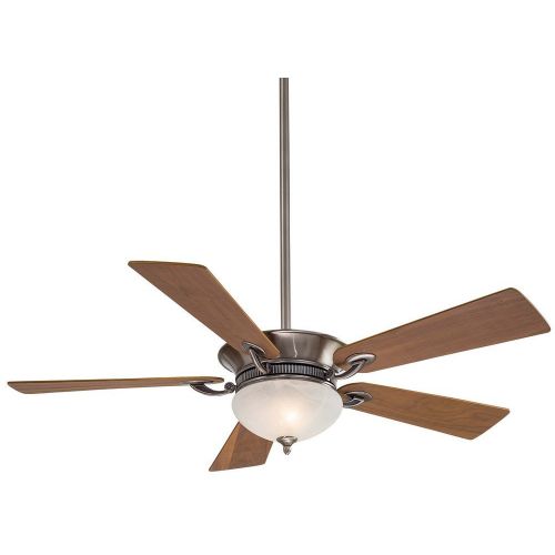  Minka-Aire Minka Aire F701-PW Delano - 52 Ceiling Fan with Light Kit, Pewter Finish with Natural Walnut Blade Finish with Etched Marble Glass