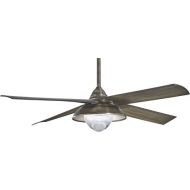 Minka-Aire F683L-HBZ Shade 56 4-Blade LED Ceiling Fan & Remote Control, Heirloom Bronze Finish with Charcoal Blades