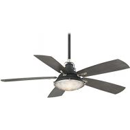 Minka-Aire F681-SDBK/WS, Groton 56 Ceiling Fan, Sand Black and Weathered Steel Finish with Charcoal Driftwood Blades