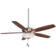 Minka-Aire Minka Aire F522-BN Mojo - 52 Ceiling Fan with Light Kit, Brushed Nickel Finish with Medium Maple/Dark Walnut Blade Finish with Frosted White Glass
