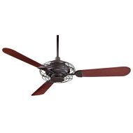 Minka-Aire Minka Aire F601-ORB Acero - 52 Ceiling Fan with Light Kit, Oil Rubbed Bronze Finish with Aaron Mahogany Blade Finish with Opal Frosted Glass