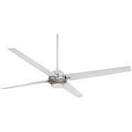 Minka-Aire Minka Aire F726-WHF/BN Spectre - 60 Ceiling Fan with Light Kit, Flat White/Brushed Nickel Finish with Flat White Blade Finish with Clear Glass