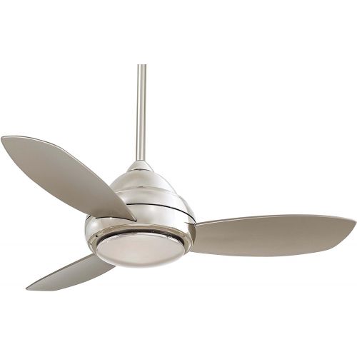  Minka-Aire F516L-PN, Concept I LED 44 Ceiling Fan, Polished Nickel Finish with Silver Blades
