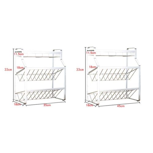  Minmin-zhenggaojia Stainless Steel Kitchen Supplies Racks Seasoning Free Punching Oil Salt Sauce Vinegar Storage Rack Floor Black Wall Hanging (Size : 451833CM)