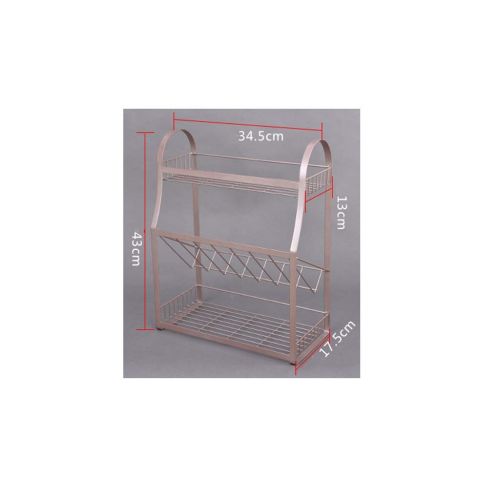  Minmin-zhenggaojia Kitchen Shelf Spice Rack Oil Salt Sauce Vinegar Bottle Sauce Storage Rack Kitchen Countertop Storage Rack Spice Rack (Color : Pink)