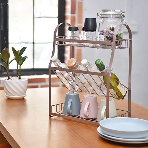  Minmin-zhenggaojia Kitchen Shelf Spice Rack Oil Salt Sauce Vinegar Bottle Sauce Storage Rack Kitchen Countertop Storage Rack Spice Rack (Color : Pink)