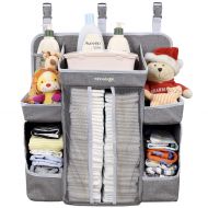 Minnebaby Baby Nursery Organizer and Diaper Caddy Organizer, Hanging Changing Table Diaper Stacker for Crib Storage and Nursery Organization