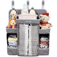 [아마존베스트]Minnebaby Baby Nursery Organizer and Diaper Caddy Organizer, Hanging Changing Table Diaper Stacker for Crib Storage and Nursery Organization