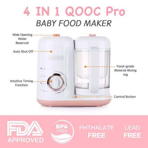 [아마존베스트]Minne QOOC 4-in-1 Baby Food Maker Pro