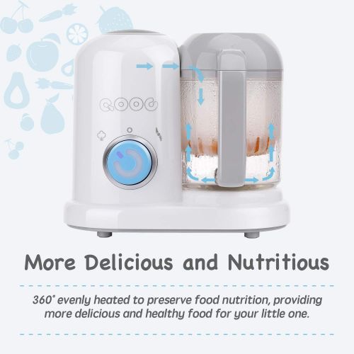  [아마존베스트]QOOC 4-in-1 Mini Baby Food Maker