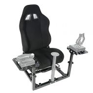 Minneer Flight Racing Simulator Cockpit Support Hotas Warthog with Black Seat Fits for Logitech/Thrustmaster/Fanatec X56/X52/G29/G920/T248 Drive Gaming Joystick Mount. Joystick, Handbrake Not Included