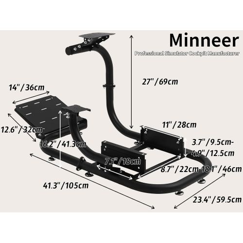  Minneer Super Driving Simulator Cockpit Dual-Segment Adjustable Racing Wheel Stand Frame Professional Level - Racing Chair Not Included