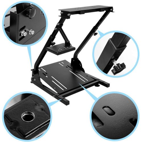  Minneer Racing Steering Wheel Stand Pro, Height Adjustable Gaming Wheel Stand for Logitech G25 G27 G29 G920 G923 and Thrustmaster T300RS & TX F458 & T500R Wheel & Pedals Not Includ