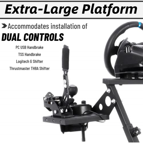  Minneer Youth X PRO Racing Wheel Stand Height Adjustable with Shifter Upgrade for Logitech G25,G27,G29,G920,G923,Thrustmaster TMX, T80, Gaming Steering Simulator Cockpit Wheel and