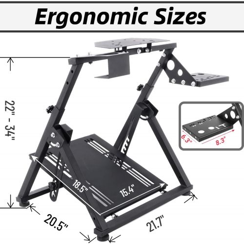  Minneer Youth X PRO Racing Wheel Stand Height Adjustable with Shifter Upgrade for Logitech G25,G27,G29,G920,G923,Thrustmaster TMX, T80, Gaming Steering Simulator Cockpit Wheel and